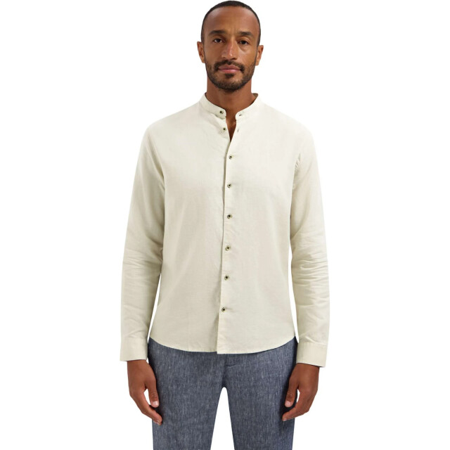 No Excess Shirt with linen granddad desert 31470218SN-045 large