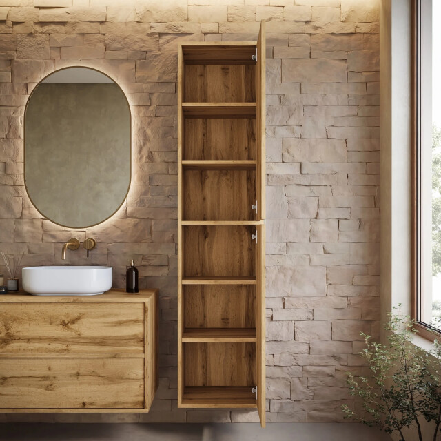 Badplaats Badkamerkast mali 38 x 33 x 160 cm - hangende kolomkast met 2 3689604 large