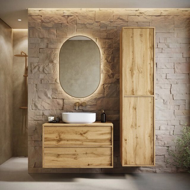 Badplaats Badkamerkast mali 38 x 33 x 160 cm - hangende kolomkast met 2 3689604 large