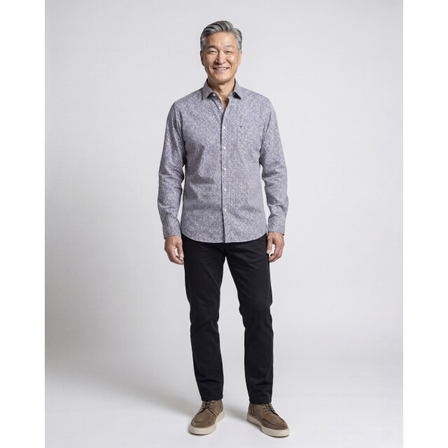 Campbell Casual overhemd donker 107640-001-L large