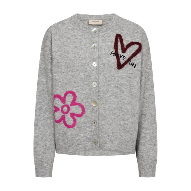 Free Quent Fqnomas-cardigan med.grey fuch FQNomas-cardigan Med.grey Fuch large