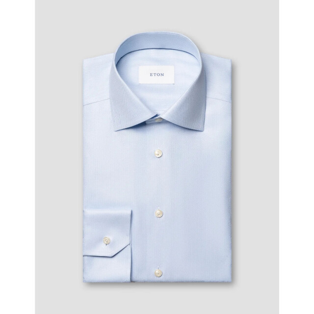 Eton Herringbone signature twill lange mouw overhemden 100015800 100015800 large