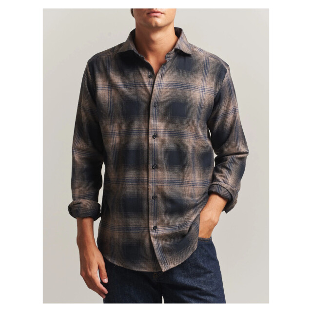 Eton Plaid check flannel lange mouw overhemden 100015755 100015755 large