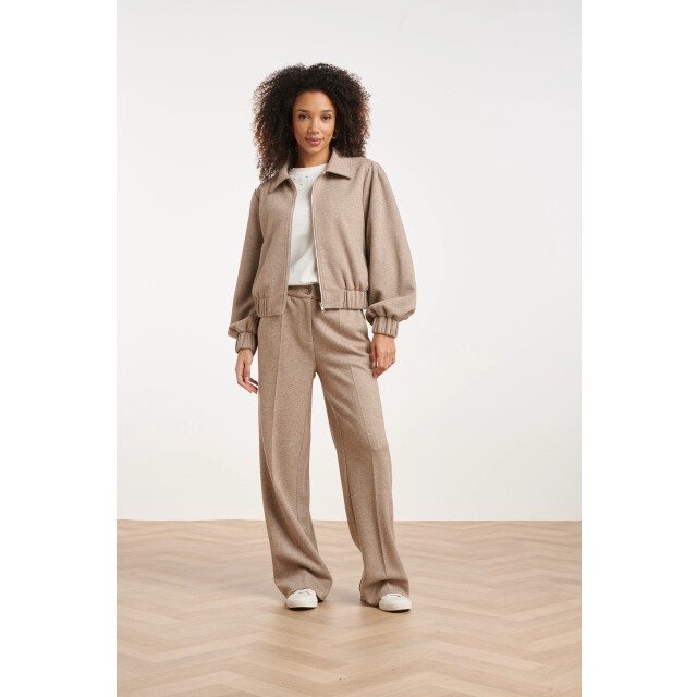 Smashed Lemon Wide leg broek van geweven stof met visgraatstructuur | 8718679074414 large