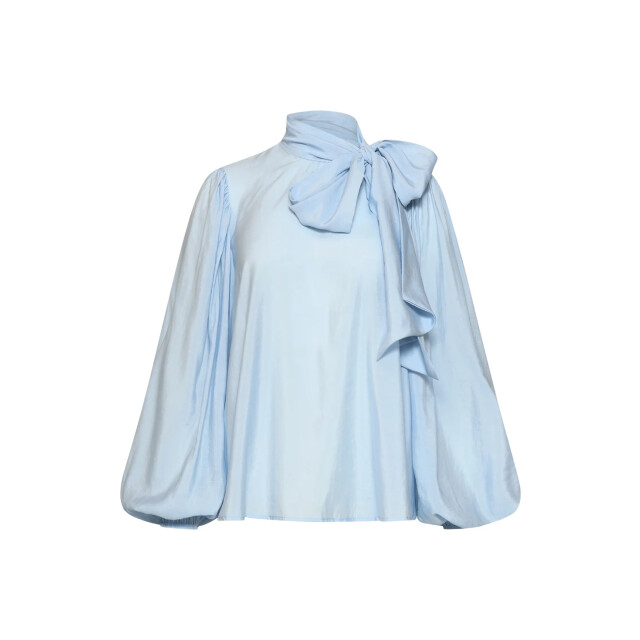Smashed Lemon Blouse van soepelvallende stof met strikdetail | 8718679074568 large
