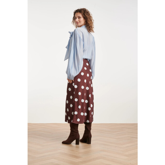 Smashed Lemon Blouse van soepelvallende stof met strikdetail | 8718679074568 large