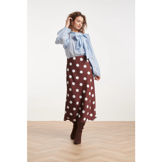 Smashed Lemon Blouse van soepelvallende stof met strikdetail | 8718679074568 large