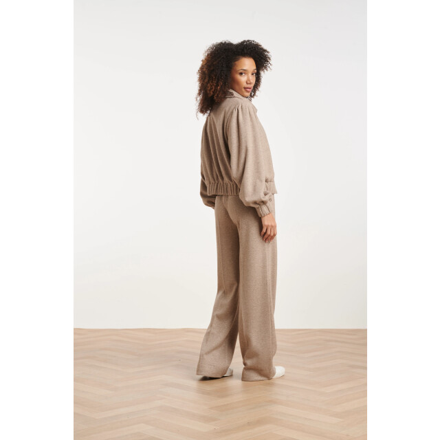 Smashed Lemon Wide leg broek van geweven stof met visgraatstructuur | 8718679074414 large