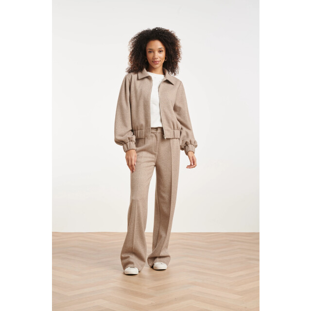 Smashed Lemon Wide leg broek van geweven stof met visgraatstructuur | 8718679074414 large