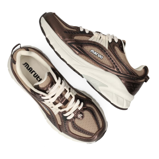 Maruti Nola leather brown metallic lage sneakers dames 66.1895.01-DP0 large