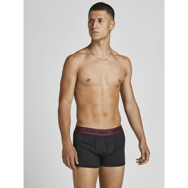 Jack & Jones Heren boxershorts trunks microfiber jacflower 3-pack gebloemd print zwart 12194284-Black large