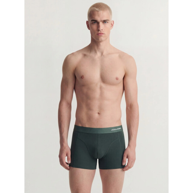Jack & Jones Heren boxershorts trunks jaccomo bamboe effen 3-pack donkergroen/blauw/zwart 12300848-Pine Grove large