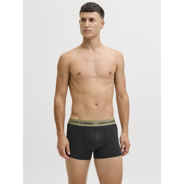 Jack & Jones Heren boxershorts trunks microfiber jacflower 3-pack gebloemd print zwart 12194284-Black large