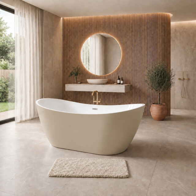 Badplaats Ligbad alegre 170 x 78 x 68 cm – vrijstaand bad – beige 3690905 large