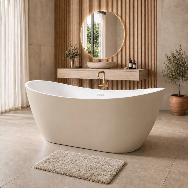 Badplaats Ligbad alegre 170 x 78 x 68 cm – vrijstaand bad – beige 3690905 large