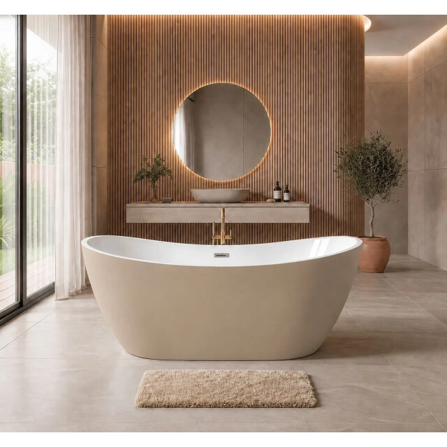 Badplaats Ligbad alegre 170 x 78 x 68 cm – vrijstaand bad – beige 3690905 large