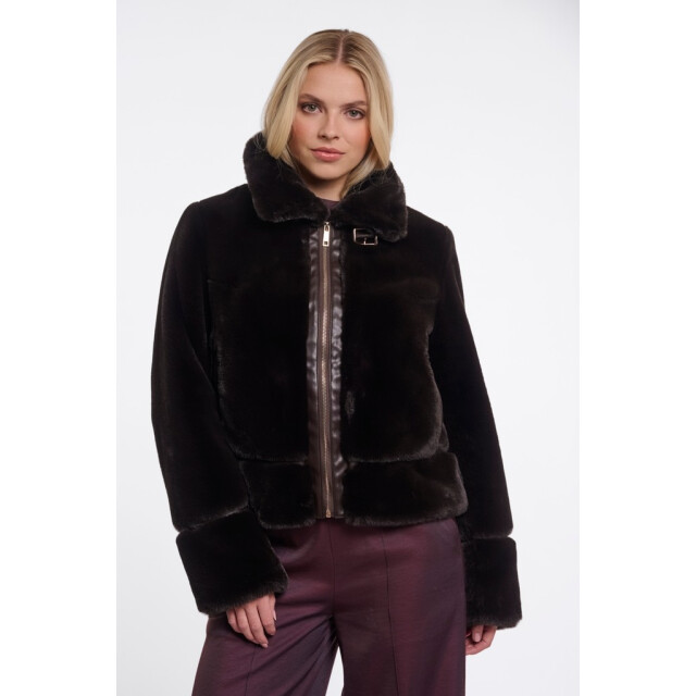 Rino & Pelle short faux fur jacket lambra 11104 peated 06111.840.0160 large