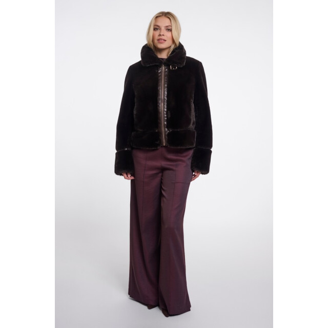 Rino & Pelle short faux fur jacket lambra 11104 peated 06111.840.0160 large