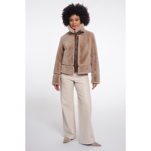 Rino & Pelle short faux fur jacket lambra 999021 oat 06111.820.0146 large