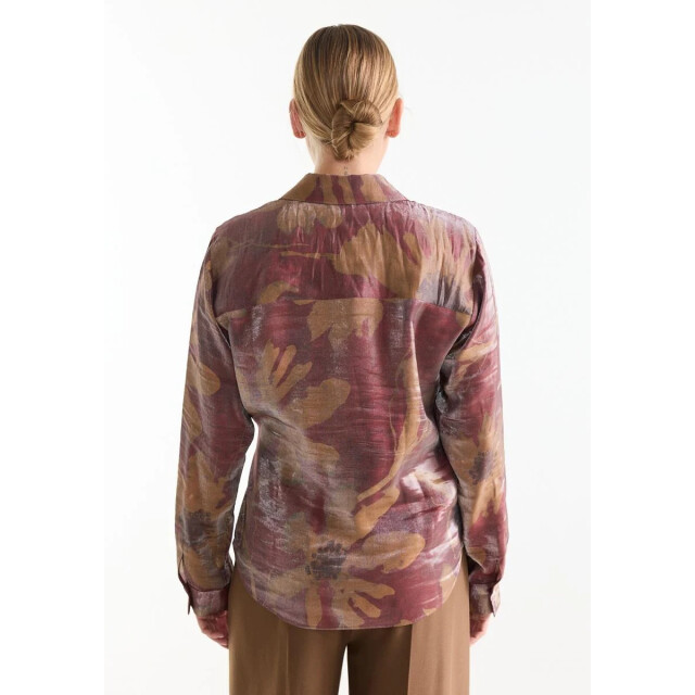 Jansen Amsterdam Lotte blouse stone red/camel W26-000327 large