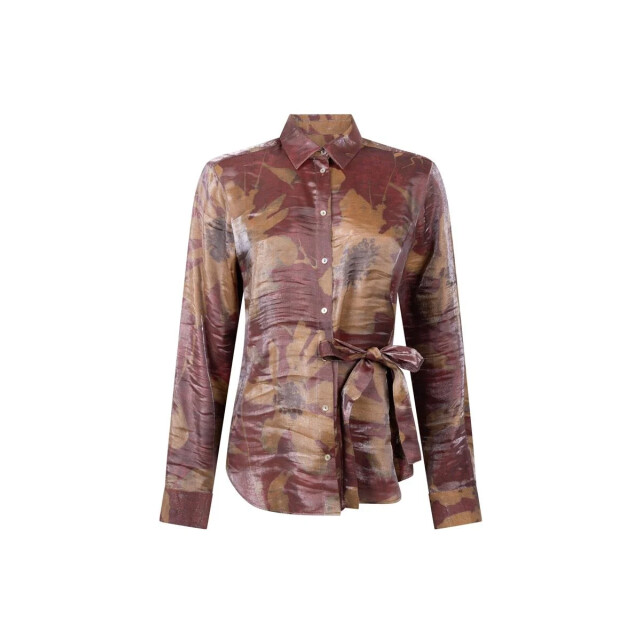 Jansen Amsterdam Lotte blouse stone red/camel W26-000327 large