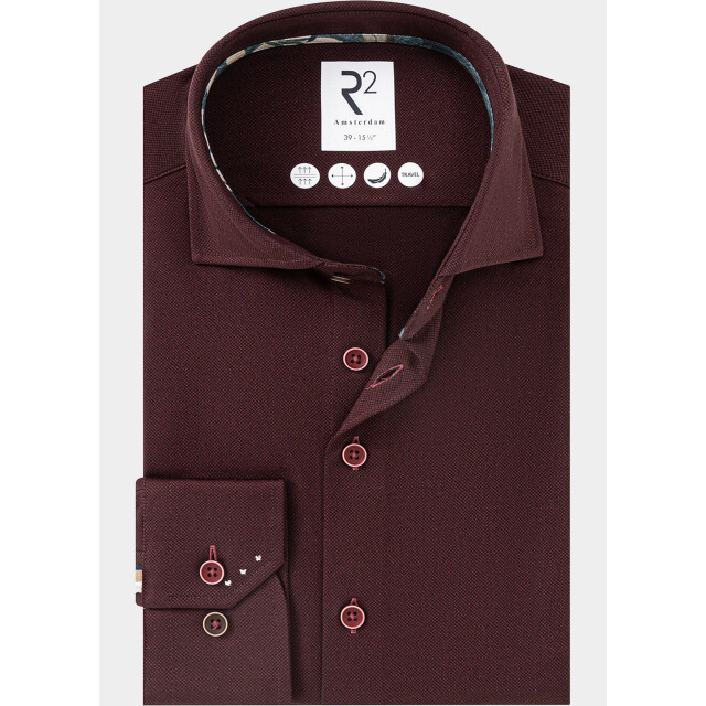 R2 Amsterdam Overhemd heren knitted dobby shirt 134.wsp.009/080 211358 large