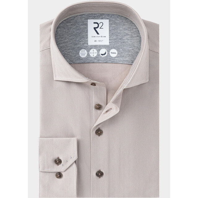 R2 Amsterdam Overhemd heren knitted herringbone shirt 134.wsp.011/045 211361 large