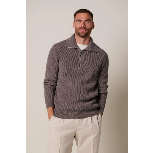 Profuomo heavy wollen half zip ppxj30058i s aubergine 05711.770.0030 large