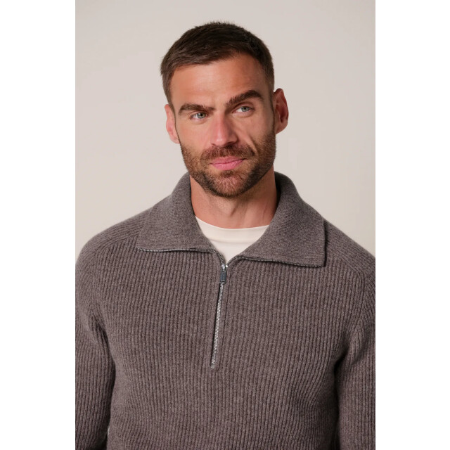 Profuomo heavy wollen half zip ppxj30058i s aubergine 05711.770.0030 large