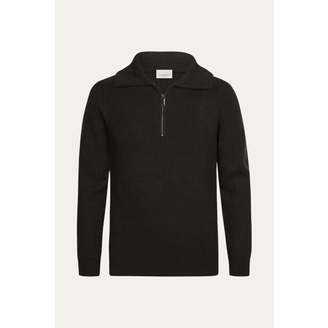 Profuomo heavy wollen half zip ppxj30058f h2 dark brown 05711.840.0159 large
