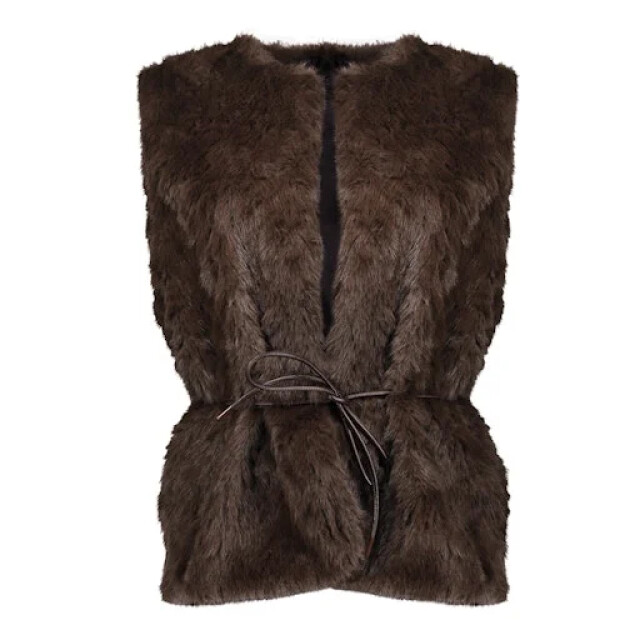 Geisha 65536-70 785 gilet im fur & belt dark brown 65536-70 785 large
