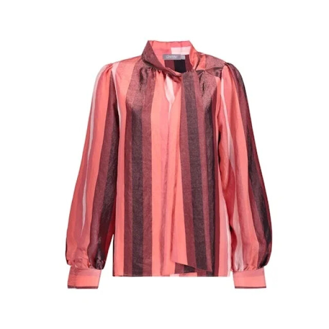 Geisha 63584-32 420 blouse stripes pink/coral/burgundy 63584-32 420 large