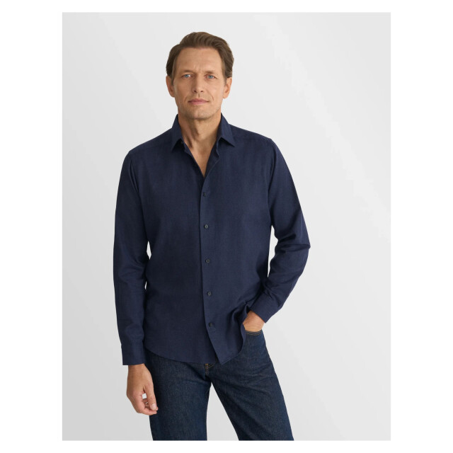 Eton Solid flannel lange mouw overhemden 100015434 100015434 large
