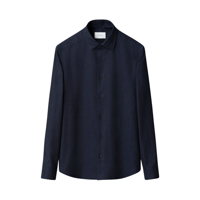Eton Solid flannel lange mouw overhemden 100015434 100015434 large