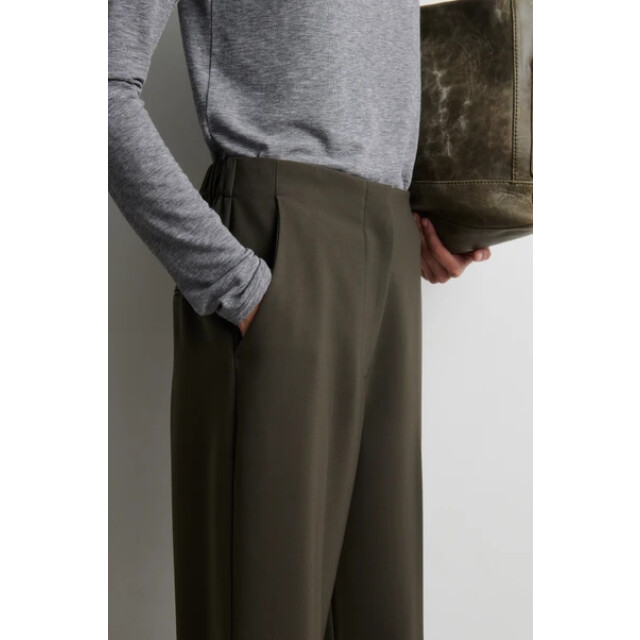 Second Female 58928 fique classic trousers 8004 black olive 06541.840.0236 large