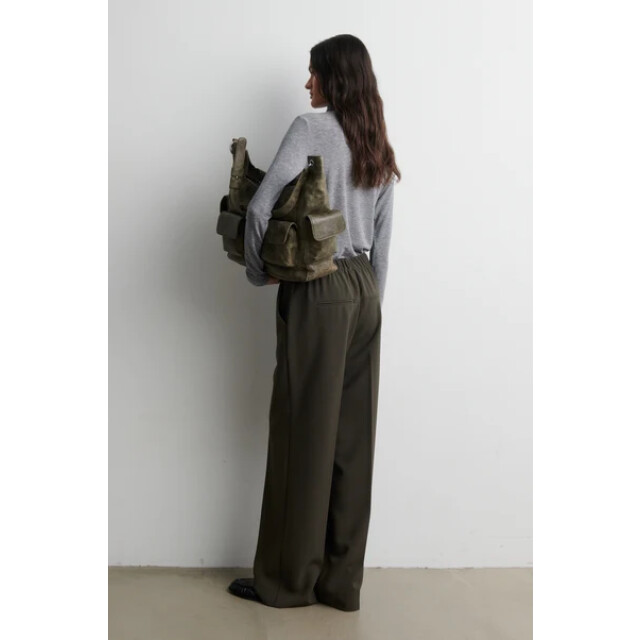 Second Female 58928 fique classic trousers 8004 black olive 06541.840.0236 large