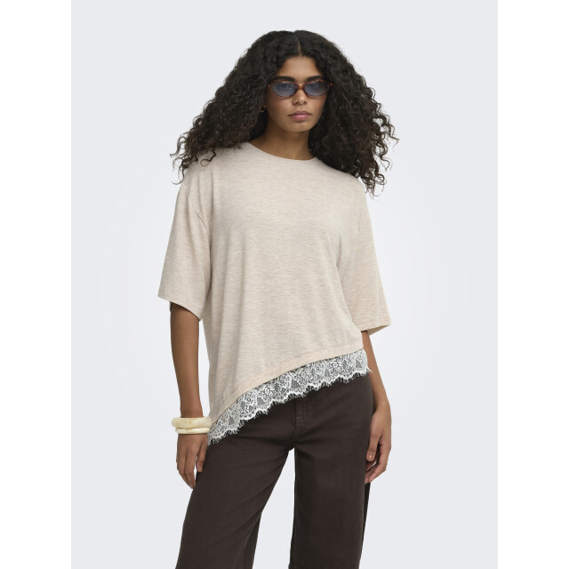 Only Glamour lace t-shirt 15391753 large