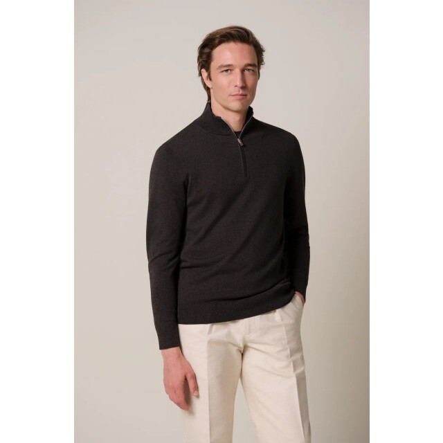 Profuomo pullover half zip ppxj30002e h2 dark brown 05711.870.0003 large