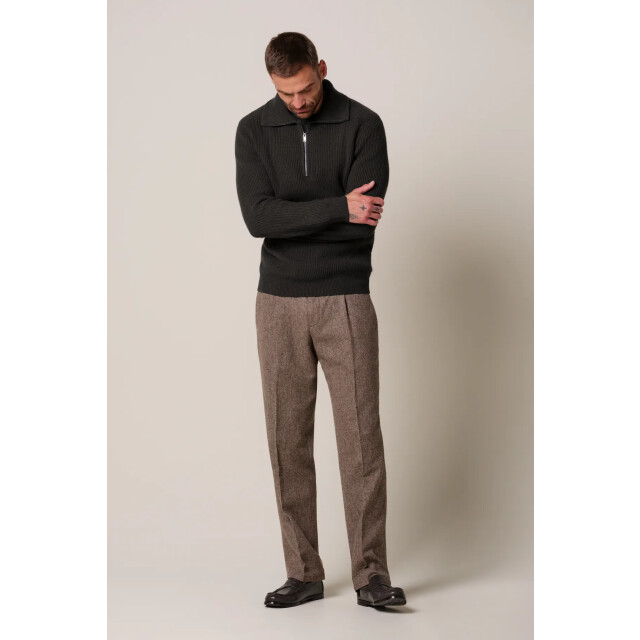 Profuomo heavy wollen half zip ppxj30058f h2 dark brown 05711.840.0159 large