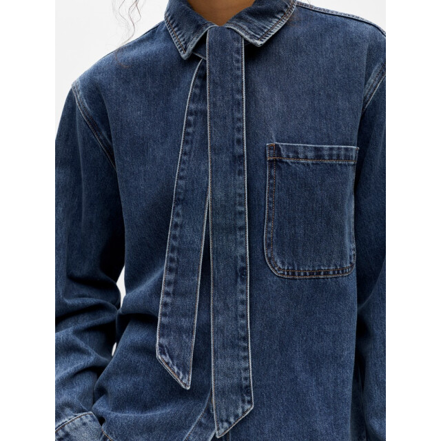Object objrosie l/s re shirt noos 23049193 medium blue denim 06615.265.0011 large