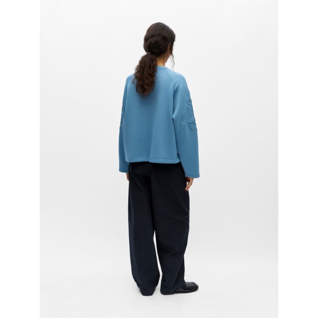 Object objandrea re l/s o-neck emb sweat n 23049290 shadow 06721.211.0031 large