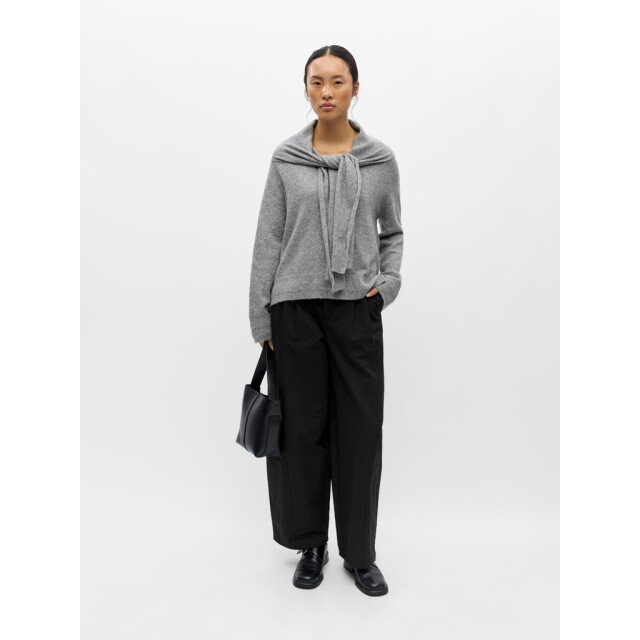 Object objchuma l/s lo knit scarf pullover 23049644 light grey 06712.910.0027 large