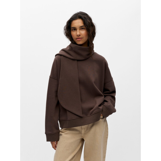 Object objarina l/s oz tie sweatshirt noos 23049534 seal brown 06721.840.0020 large