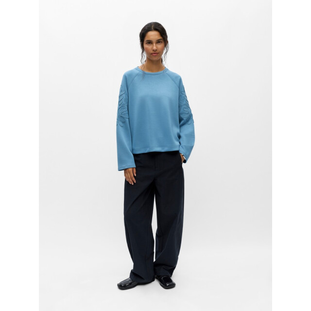 Object objandrea re l/s o-neck emb sweat n 23049290 shadow 06721.211.0031 large