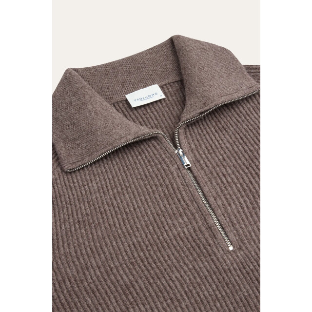 Profuomo heavy wollen half zip ppxj30058i s aubergine 05711.770.0030 large