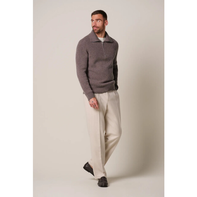 Profuomo heavy wollen half zip ppxj30058i s aubergine 05711.770.0030 large