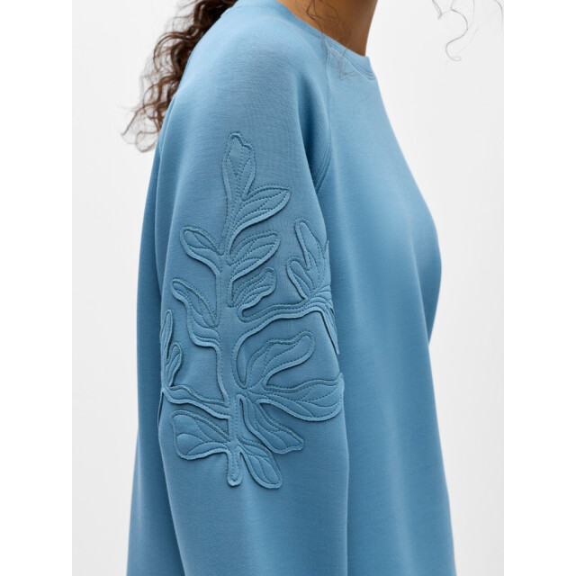 Object objandrea re l/s o-neck emb sweat n 23049290 shadow 06721.211.0031 large