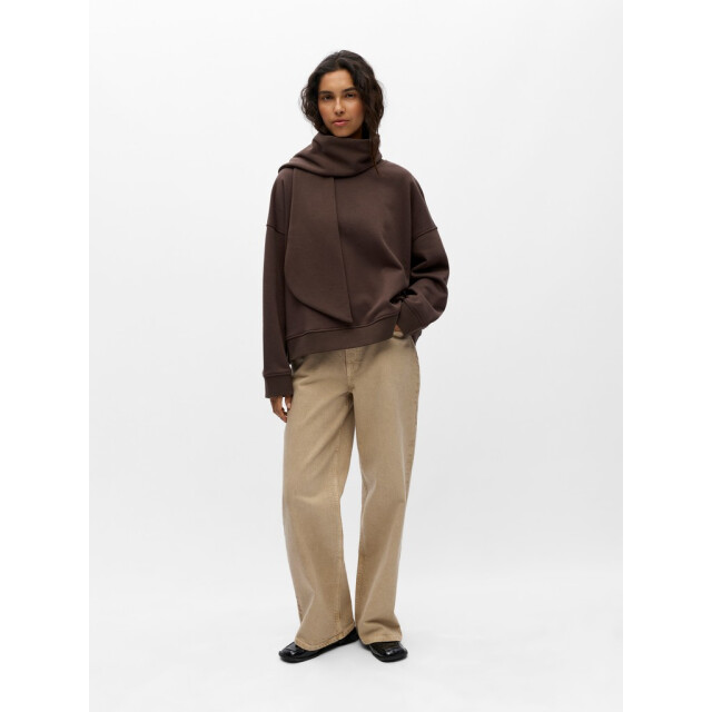 Object objarina l/s oz tie sweatshirt noos 23049534 seal brown 06721.840.0020 large