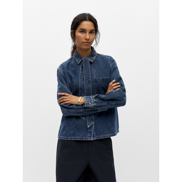 Object objrosie l/s re shirt noos 23049193 medium blue denim 06615.265.0011 large