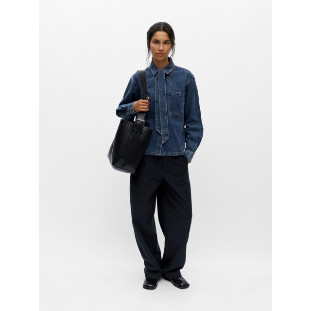 Object objrosie l/s re shirt noos 23049193 medium blue denim 06615.265.0011 large